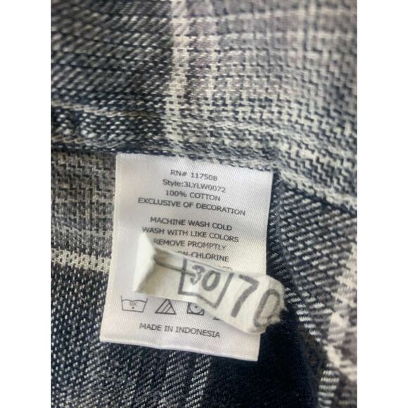 Levi's Men's XL Gray Pearl Check Western Shirt with Snap Buttons Country Cowboy - Picture 4 of 10